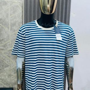 Blue Line on White Unisex Causal Shirts